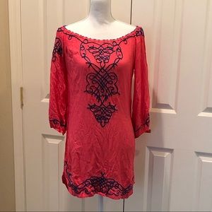 Poupette St Barth Tunica Abel dress Cherry Red/Blu